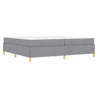 Boxspring bed Anders Lichtgrijs en Wit 200 x 200 cm Stof - thumbnail