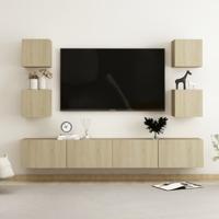 6-delige Tv-meubelset bewerkt hout sonoma eikenkleurig - thumbnail