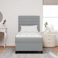 Boxspringbed met matras Lichtgrijs 90 x 200 cm Stof - thumbnail