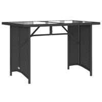 6-delige Loungeset met kussens poly rattan zwart - thumbnail