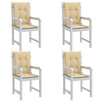 VidaXL Stoelkussens 4 st lage rug 100x50x4 cm stof gemêleerd beige - thumbnail