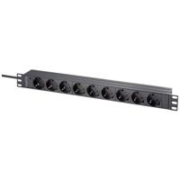 Sygonix SY-5799004 Stekkerdoos 19 inch 9-voudig Zwart Randaarde stekker 1 stuk(s) - thumbnail