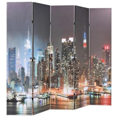 Kamerscherm inklapbaar New York bij nacht 200x170 cm