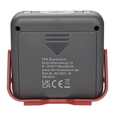 TFA Dostmann 60.2031.10 Wekker Kwarts Grijs Alarmtijden 1 Trilalarm, Extra luid wekgeluid