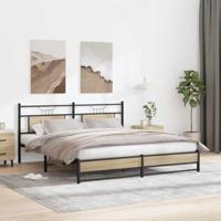 Bedframe zonder matras metaal sonoma eikenkleurig 180x200 cm - thumbnail