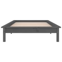 Bedframe LED massief hout grijs 90x200 cm - thumbnail