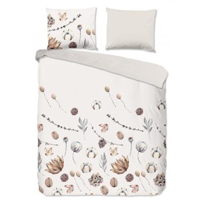 Good Morning Dekbedovertrek "droog bloemen" - Zand - (140x200/220 cm) - Katoen Flanel