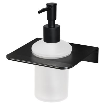 Zeepdispencer Haceka Redefine Aluminium met Mat Glas Mat Zwart Zeepdispencer Haceka Redefine Aluminium met Mat Glas Mat Zwart