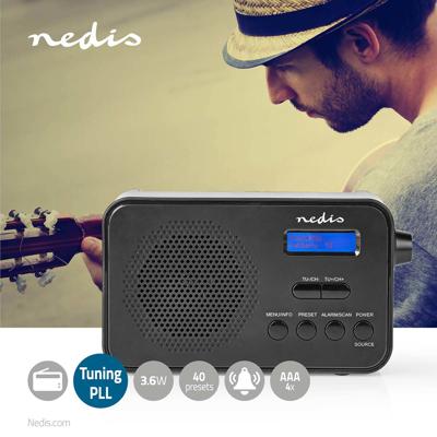 Nedis RDDB1000BK Dab+ Radio 3,6 W Fm Klok & Wekkerfunctie Zwart Nedis RDDB1000BK Dab+ Radio 3,6 W Fm Klok & Wekkerfunctie Zwart
