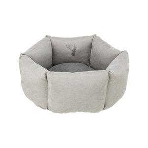 TRIXIE Bijzonder hoogwaardig en antislip kattenbed Leni, rond, Ø 55 cm, zand/grijs met afneembare overtrek en vast geïntegreerd kussen - 37992