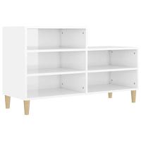 VidaXL Schoenenkast 102x36x60 cm bewerkt hout hoogglans wit - thumbnail