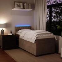 Boxspring met matras fluweel lichtgrijs 90x190 cm - thumbnail