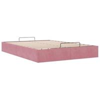 Ottoman bedframe zonder matras 140x200 cm fluweel roze - thumbnail