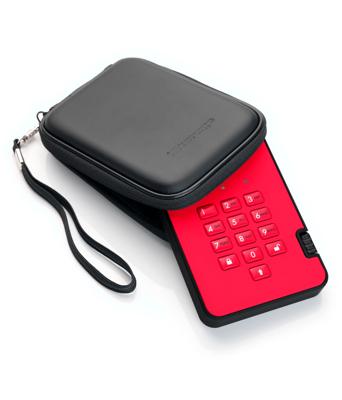 iStorage diskAshur2 SSD 8TB Rood - Veilige draagbare Solid State Drive - Beveiligd met een wachtwoord - Stofdicht en waterdicht - Hardwarematige versleuteling