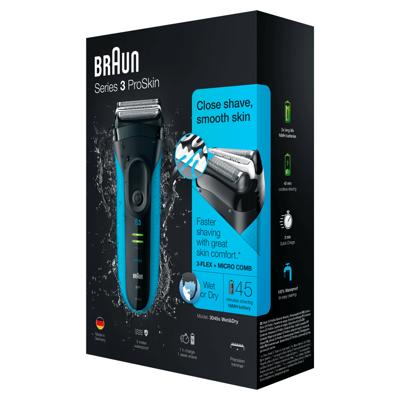 Braun SERIES 3 3045WD Scheerapparaat Zwart/Blauw Braun SERIES 3 3045WD Scheerapparaat Zwart/Blauw
