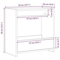 Bijzettafel Zwart eiken 50 x 26 x 50 cm Bewerkt hout - thumbnail