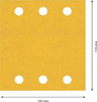 Bosch Accessories 2608901659 Schuurpapier voor vlakschuurmachine Korrelgrootte (num) 240 (l x b) 107 mm x 115 mm 50 stuk(s) - thumbnail