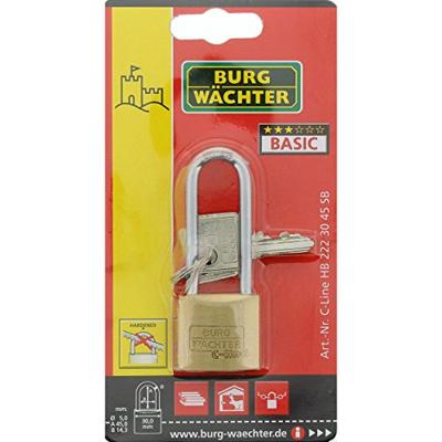 Burg Wächter 33651 Hangslot 30.00 mm Verschillend sluitend Messing Sleutelslot Burg Wächter 33651 Hangslot 30.00 mm Verschillend sluitend Messing Sleutelslot