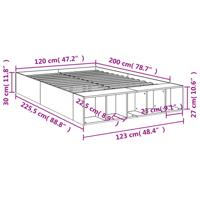 Bedframe bewerkt hout sonoma eikenkleurig 120x200 cm - thumbnail