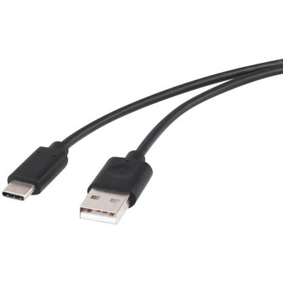 Renkforce RF-4288947 USB-kabel USB 2.0 USB-A stekker, USB-C stekker 1.00 m Zwart Vergulde steekcontacten