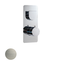 Sub 200 afdekset voor inbouw douchemengkraan met omstelling 22 x 9,5 cm, geborsteld rvs - thumbnail