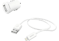Hama Auto-oplaadset Lightning 2,4 A Wit - thumbnail