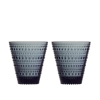 Iittala Kastehelmi Glas 30 cl 2 stuks donkergrijs Iittala Kastehelmi Glas 30 cl 2 stuks donkergrijs