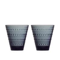 Iittala Kastehelmi Glas 30 cl 2 stuks donkergrijs - thumbnail