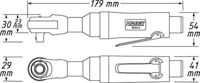 HAZET Ratelschroevendraaier 9020-2 · 1/4 inch (6,3 mm) vierkant massief · Lengte: 179 mm
