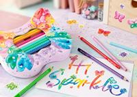 Faber Castell FC-201971 Kleurpotloden Sparkle in Vlinder Bewaarblik 12 Standaard Kleuren + 8 Pastel Kleuren + Stickers - thumbnail
