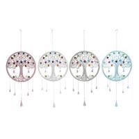 Ophangdecoratie DKD Home Decor Boomstructuur Blauw Wit Grijs Roze 33 x 3 x 81 cm (4 Stuks) - thumbnail