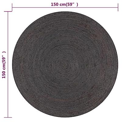 VidaXL Vloerkleed handgemaakt rond 150 cm jute donkergrijs