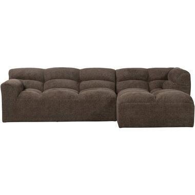 Hoekbank Tibas rechts - stof Raven - bruin - Leen Bakker