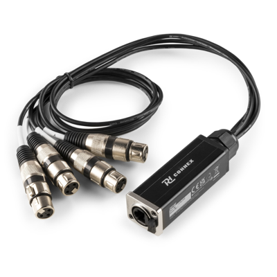 PD-Connex CX192 Audio & DMX adapter 4x 3p XLR female naar CAT 70cm