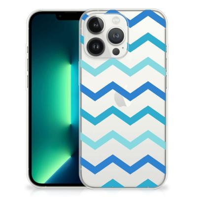 iPhone 13 Pro Max | TPU bumper | Zigzag Blauw