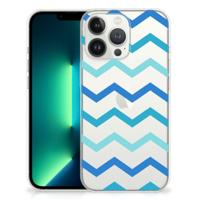 iPhone 13 Pro Max | TPU bumper | Zigzag Blauw - thumbnail