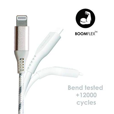 Boompods Audioline Lightning naar 3,5 mm hoofdtelefoonaansluiting adapter - MFI-gecertificeerde iPhone Lightning-kabel naar Aux-adapter, duurzame 10,8 cm gevlochten kabel, connector voor bedrade
