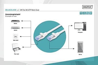 Digitus DK-1531-030 RJ45 Netwerkkabel, patchkabel CAT 5e SF/UTP 3.00 m Grijs 1 stuk(s) Digitus DK-1531-030 RJ45 Netwerkkabel, patchkabel CAT 5e SF/UTP 3.00 m Grijs 1 stuk(s)