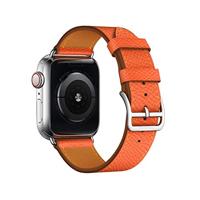 Lederen bandje - Oranje - Geschikt voor Apple Watch 44mm / 45mm / 46mm / 49mm - thumbnail