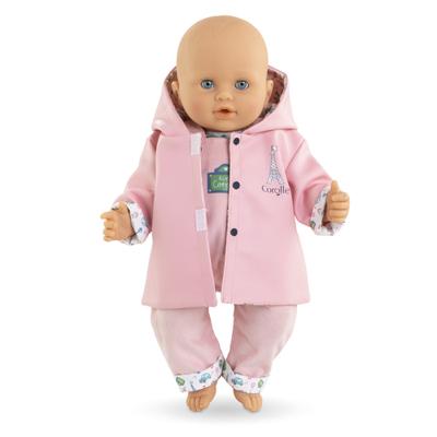 Corolle omkeerbare regenjas voor babypop, 36cm