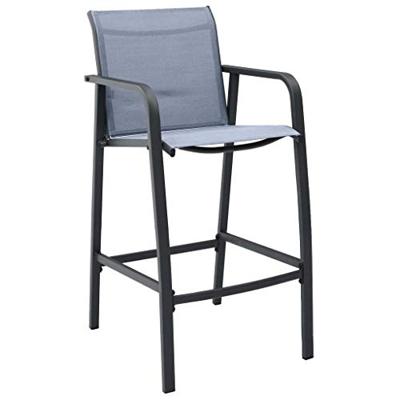 Tuinbarstoelen 2 st textileen grijs