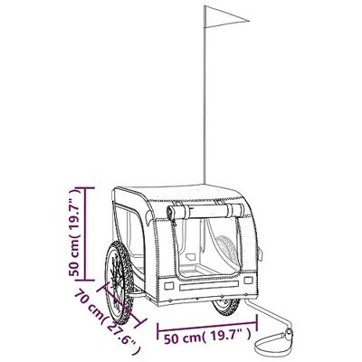 Hondenfietstrailer oxford stof en ijzer blauw en zwart - thumbnail