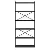 Boekenkast Zwart eiken 80 x 30 x 188 cm Bewerkt hout - thumbnail