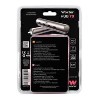 Hub USB Woxter PE26-142 Wit Zilverkleurig Aluminium (1 Stuks) - thumbnail