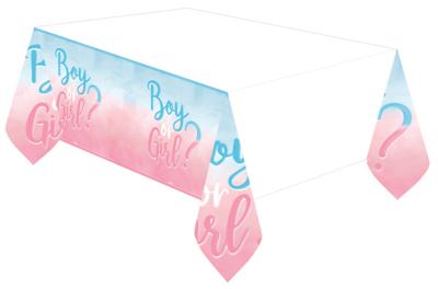 Tafelkleed Gender Reveal &apos;Boy or Girl&apos; (120x180cm)