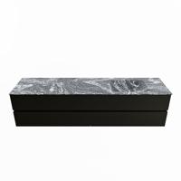 MONDIAZ VICA-DLUX 200cm badmeubel onderkast Urban 4 lades. Inbouw wastafel CLOUD rechts zonder kraangat, kleur Lava. - thumbnail