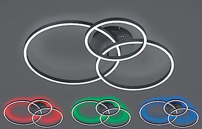 Trio PlafonnièreWinona 3-rings zwart - 670810632