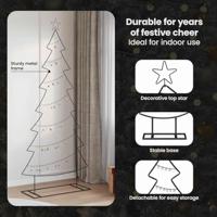 Metalen kerstboom met standaard Zwart 210 cm Staal - thumbnail