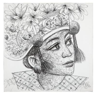 MUST Living Wandpaneel 'Balinese Girl Kadek' 100 x 100cm