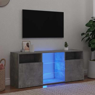 Tv-meubel met LED-verlichting 120x30x50 cm betongrijs